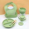 Complete Silicone Baby Tableware Set with Suction Plate and Utensils