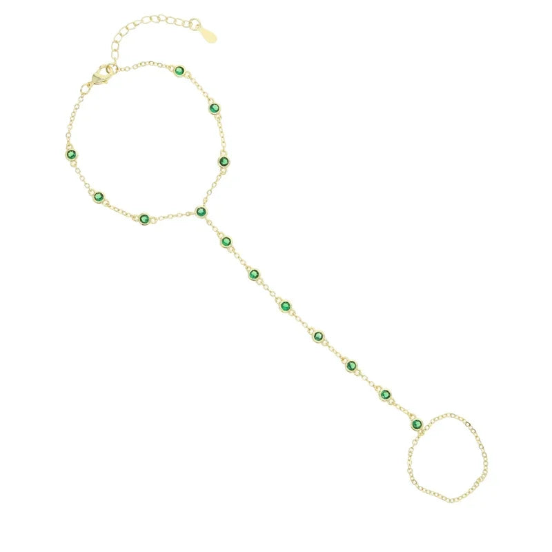 Colorful CZ Link Chain Bracelet