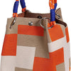 Mini Knitted Colorblock Bucket Bag with Detachable Handle
