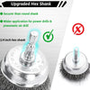 10-Pack Crimped Wire Wheel Brush Set with 1/4" Hex Shanks for Drills