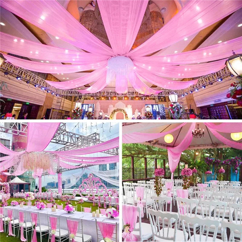 Sheer Chiffon Ceiling Drapes for Weddings & Events