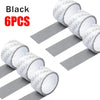 Black self-adhesive fiberglass screen repair tape in a 6-piece pack