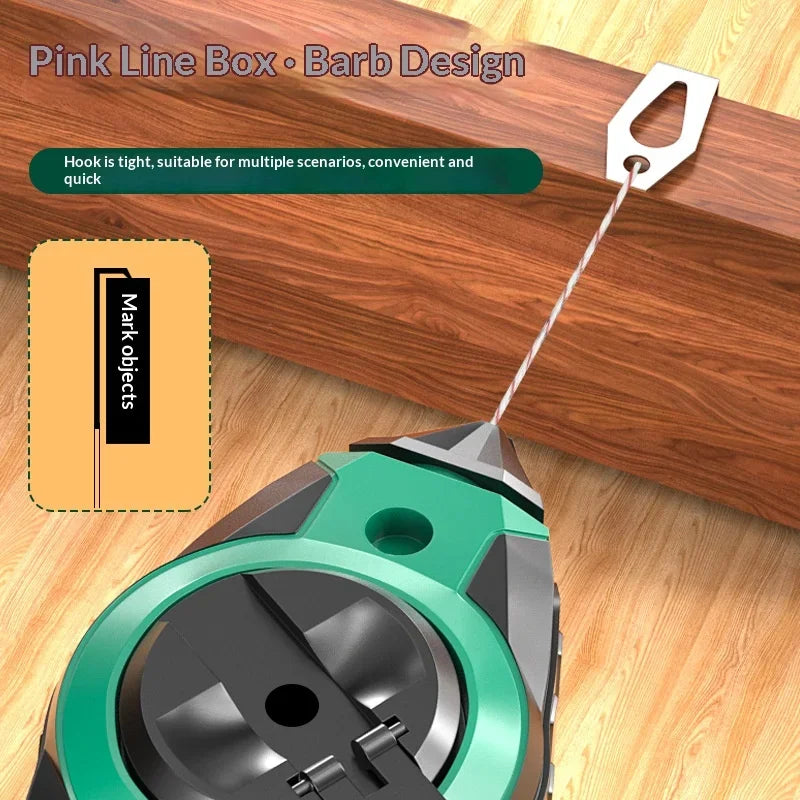 Chalk Line Reel with Quick Retraction for Precise Marking