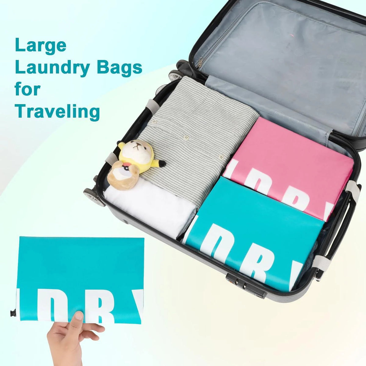 Reusable Travel Laundry Bags with Drawstring (2-Pack)