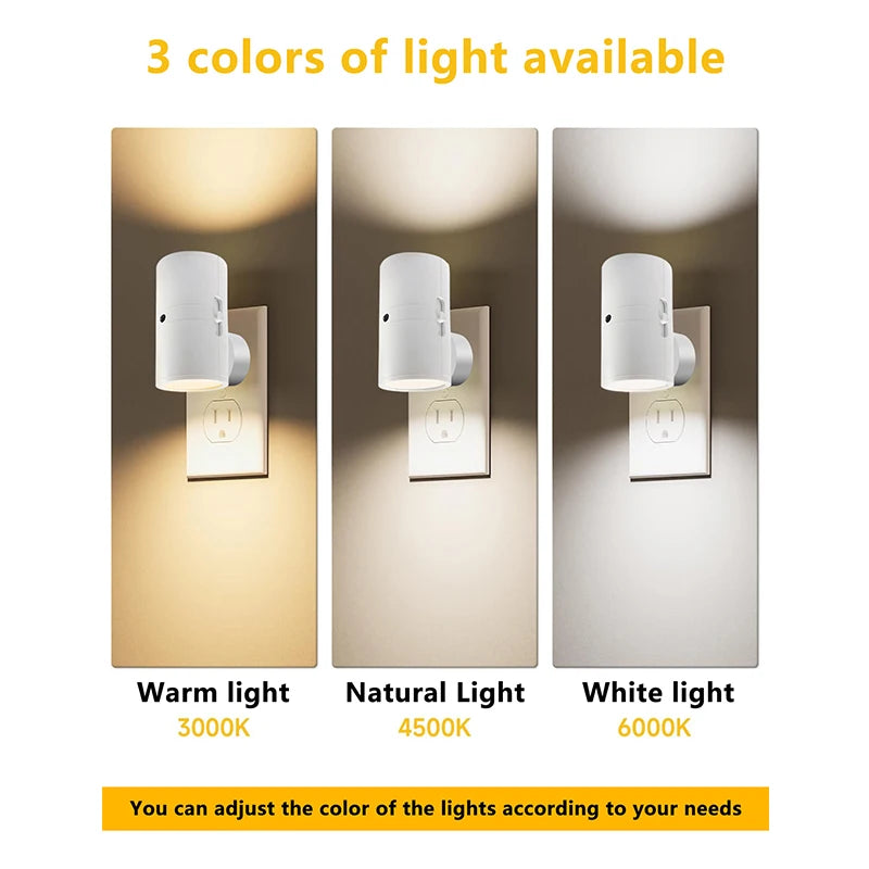 Adjustable LED Night Light with Dusk-to-Dawn Sensor