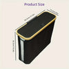 Bamboo and Oxford Cloth Toiletry Storage Basket with Lid