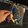 Religious Praying Hands Cross Decal – Black & Purple Gradient PVC Sticker