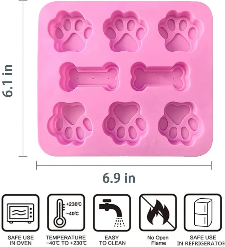 Pet Paw Print Silicone Mold Set for Baking and Treats