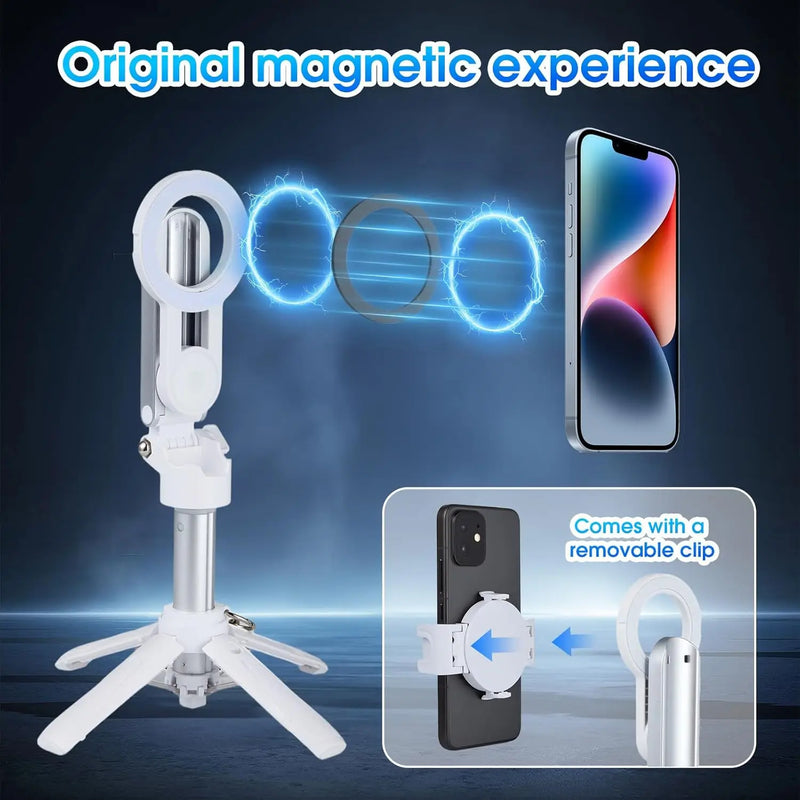 Compact Magnetic Selfie Stick Tripod with Bluetooth Remote