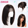 Perruque en cheveux humains avec top en soie et aspect cuir chevelu naturel