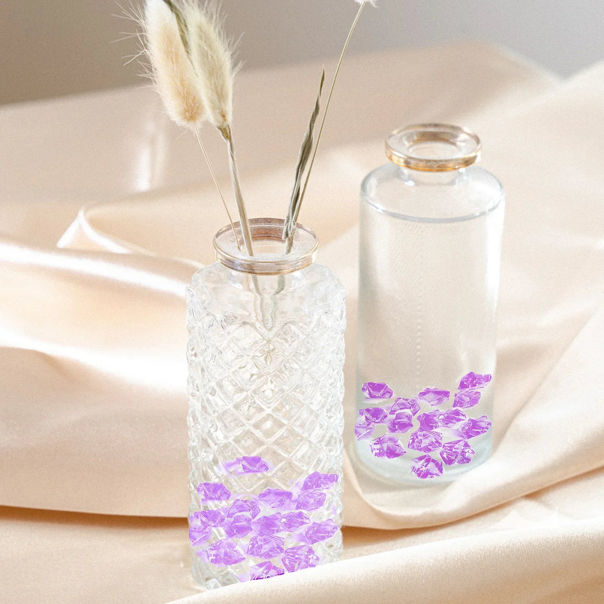 Crystal Clear Acrylic Crushed Ice Stones for Vases & Decor (100-Pack)