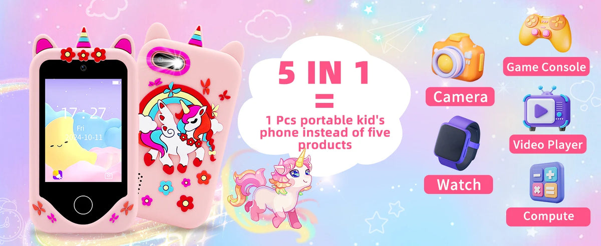Kids Touchscreen Learning Phone with Games and Music