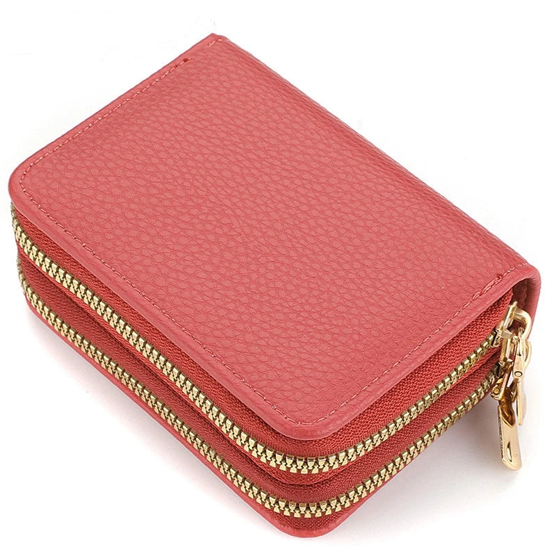 Cartera Compacta con Doble Cremallera y Monedero