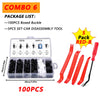 Combo 6 package list showing a set of 100 pieces boxed buckle and 5 pieces set car disassembly tool