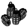 Aluminum Grenade-Style Tire Valve Caps (Set of 4)