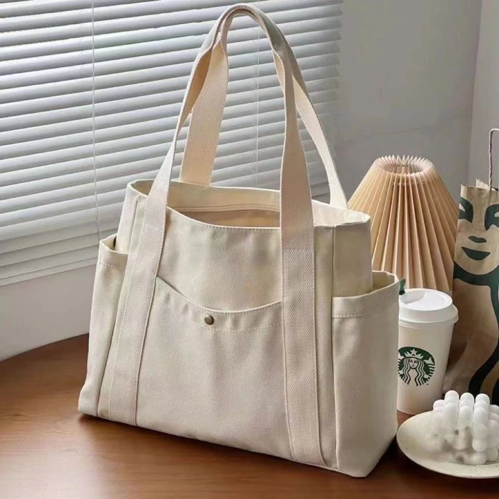 Large Capacity Canvas Tote Bag for Work, School & Shopping