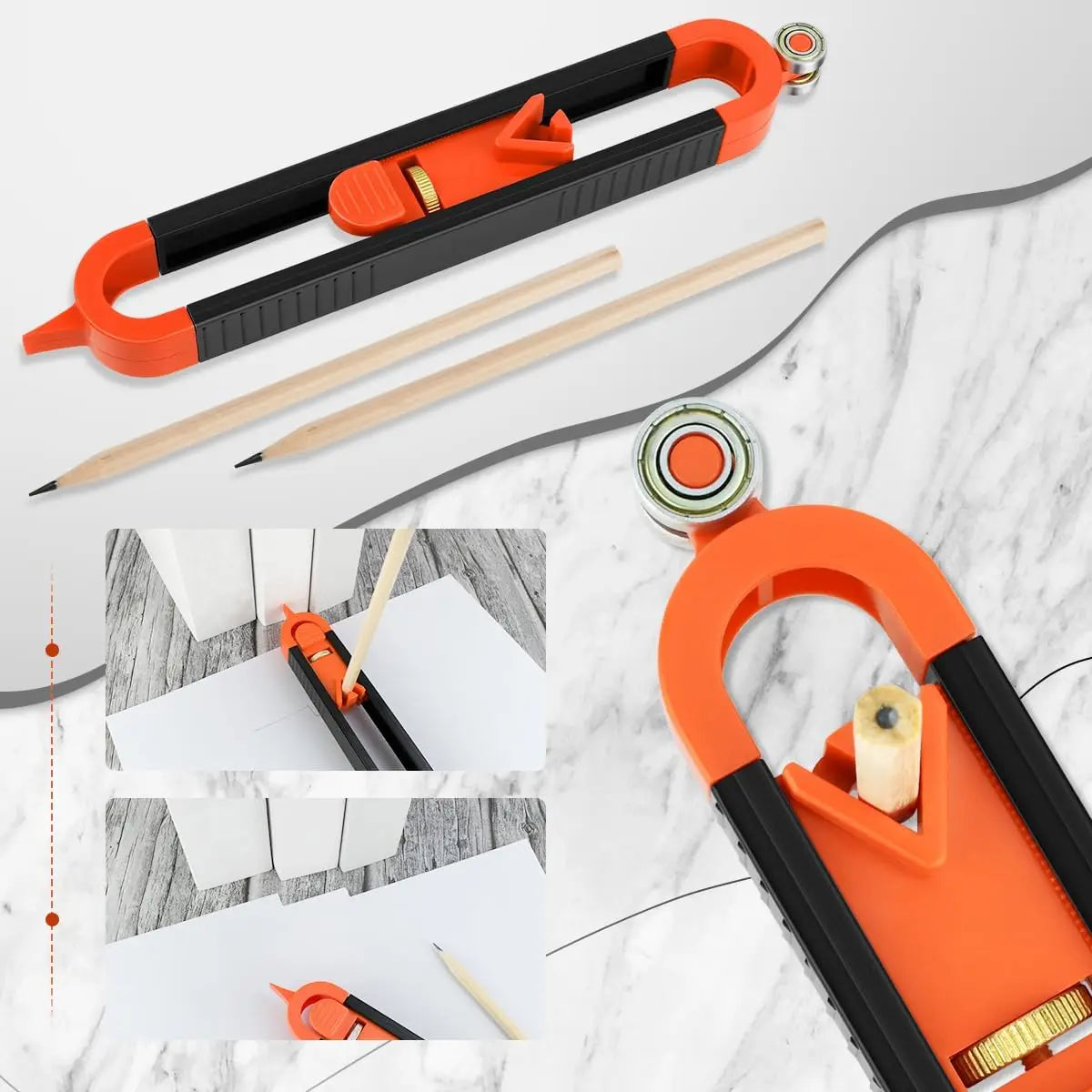 Contour Scribing Ruler with Lock for Precise Woodworking