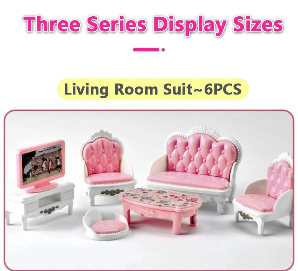 Kawaii Pink Dollhouse Kitchen Furniture Play Set