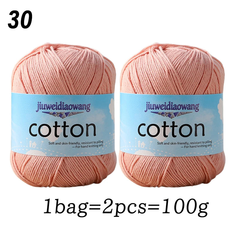 Premium 100% Cotton Yarn – Medium-Fine Weight for All-Season Knitting