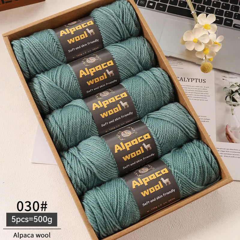 Chunky Alpaca Wool Knitting Yarn – 500g Multi-Color Set for Cozy Winter Projects