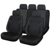 A set of black universal honeycomb mesh car seat covers.