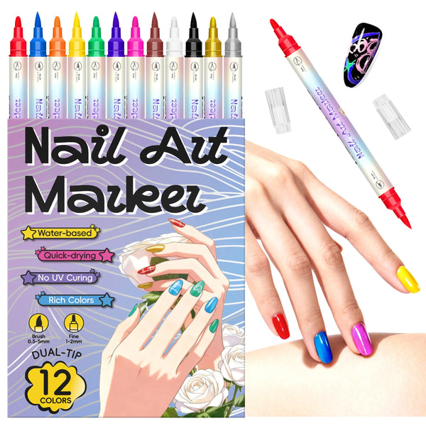 3D Nail Art Pens Set with Dual Tips