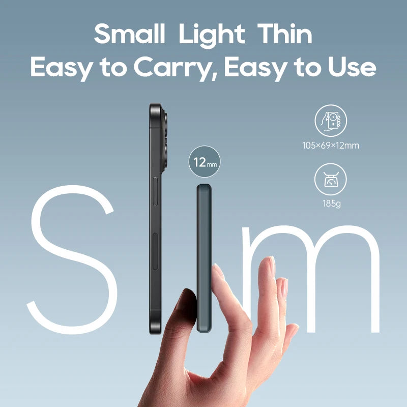 10,000mAh Magnetic Wireless Power Bank with USB-C Fast Charging