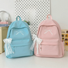 Embroidered Bow Nylon Backpack for Girls – Lightweight & Spacious
