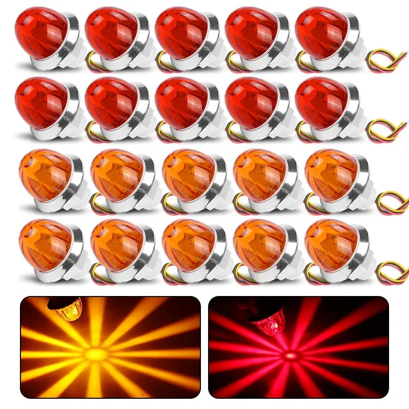 Compact LED Watermelon Side Marker Light with Flashing Turn Signal
