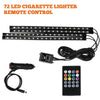 A remote control for a 72 LED cigarette lighter remote control device and associated wires.