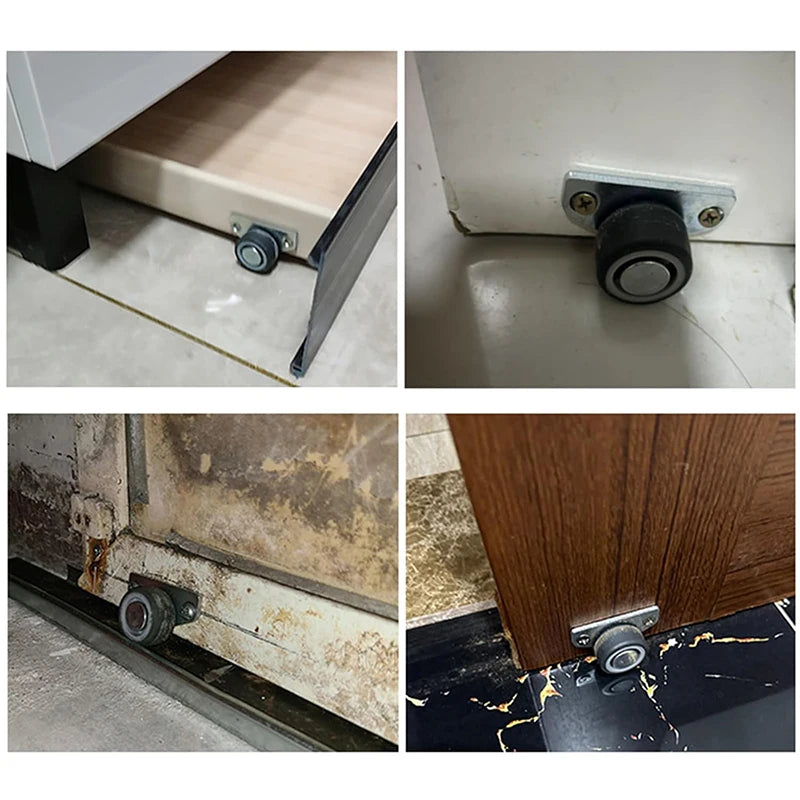 Quiet Rubber Drawer Casters for Furniture and Cabinets (Set of 4)