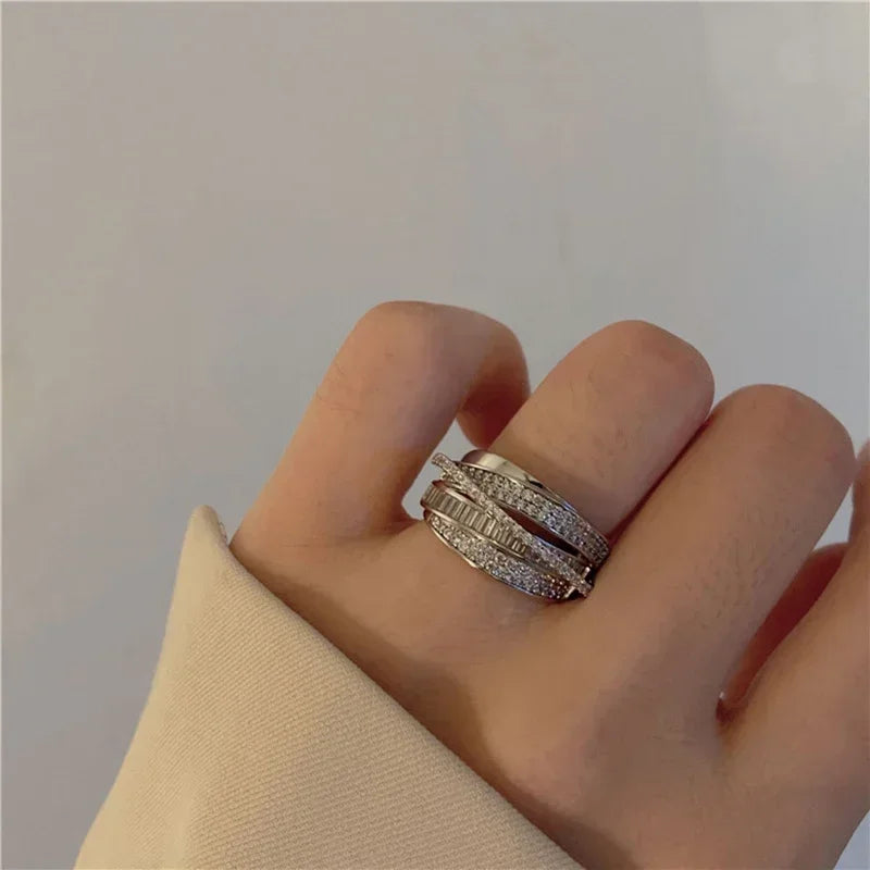 Multi-Layer Rhinestone Ring