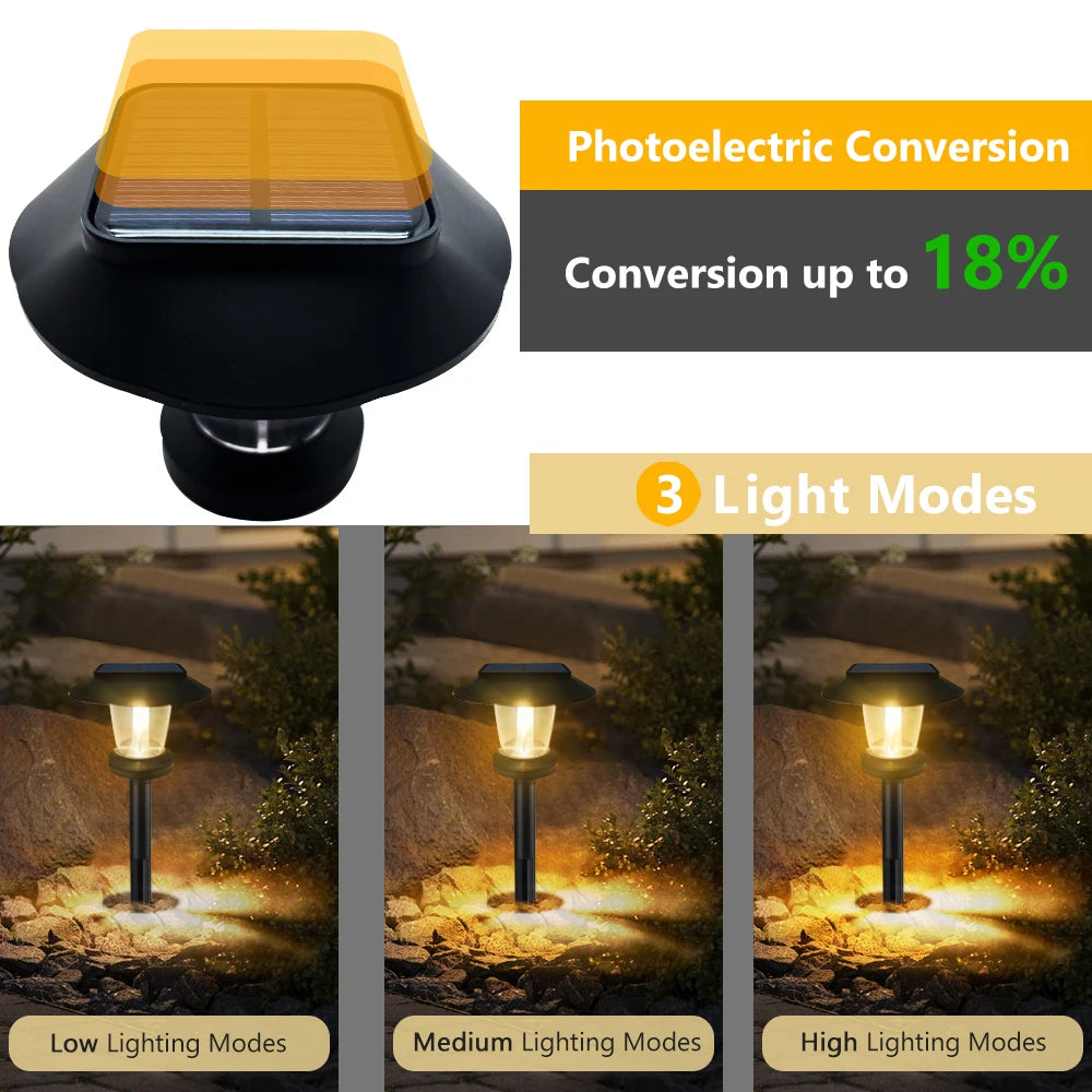 Lumières de Chemin Solaire - Éclairage de Jardin Extérieur Imperméable