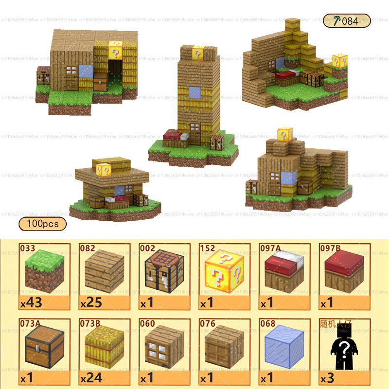 Magnetic Building Blocks Mine World Cube Set