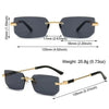 Rimless Rectangle Sunglasses with UV400 Protection