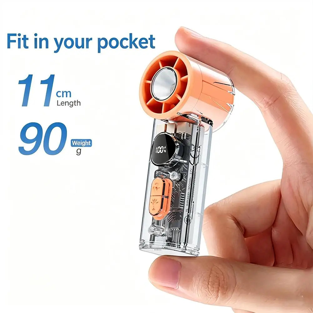 Portabler USB-Ladebarer Handheld-Lüfter mit LED