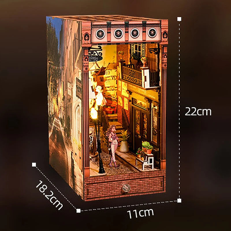 DIY Wooden Book Nook Kit with LED Lighting