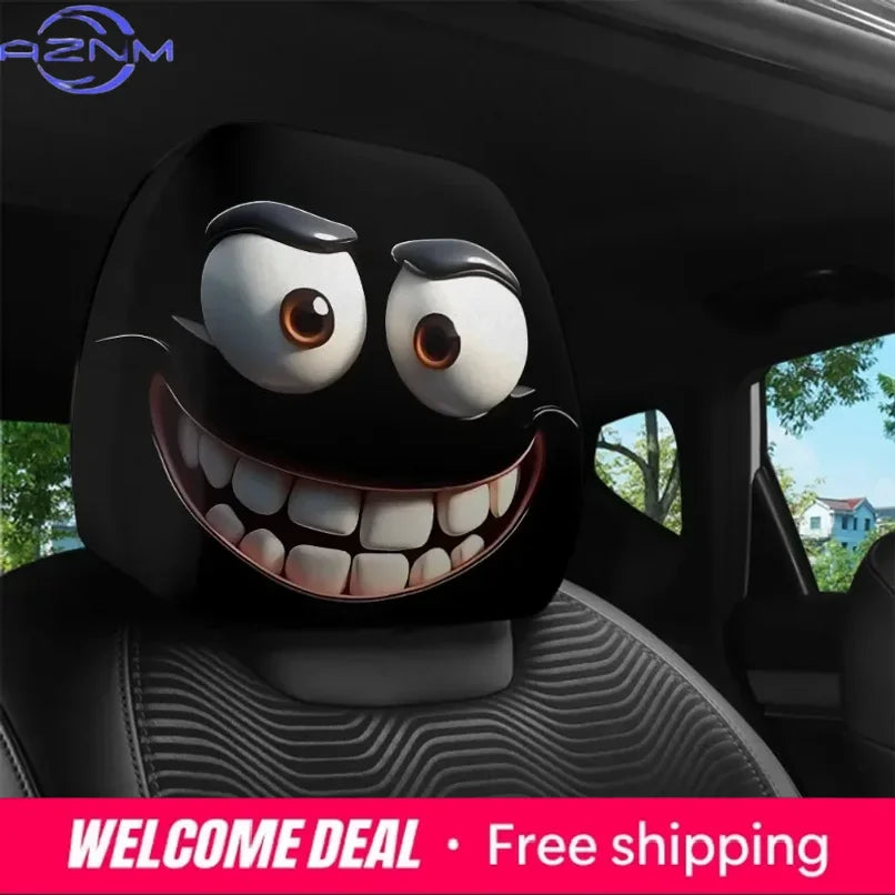Cartoon Big-Eyed Car Headrest Cover Set (2 Pack)