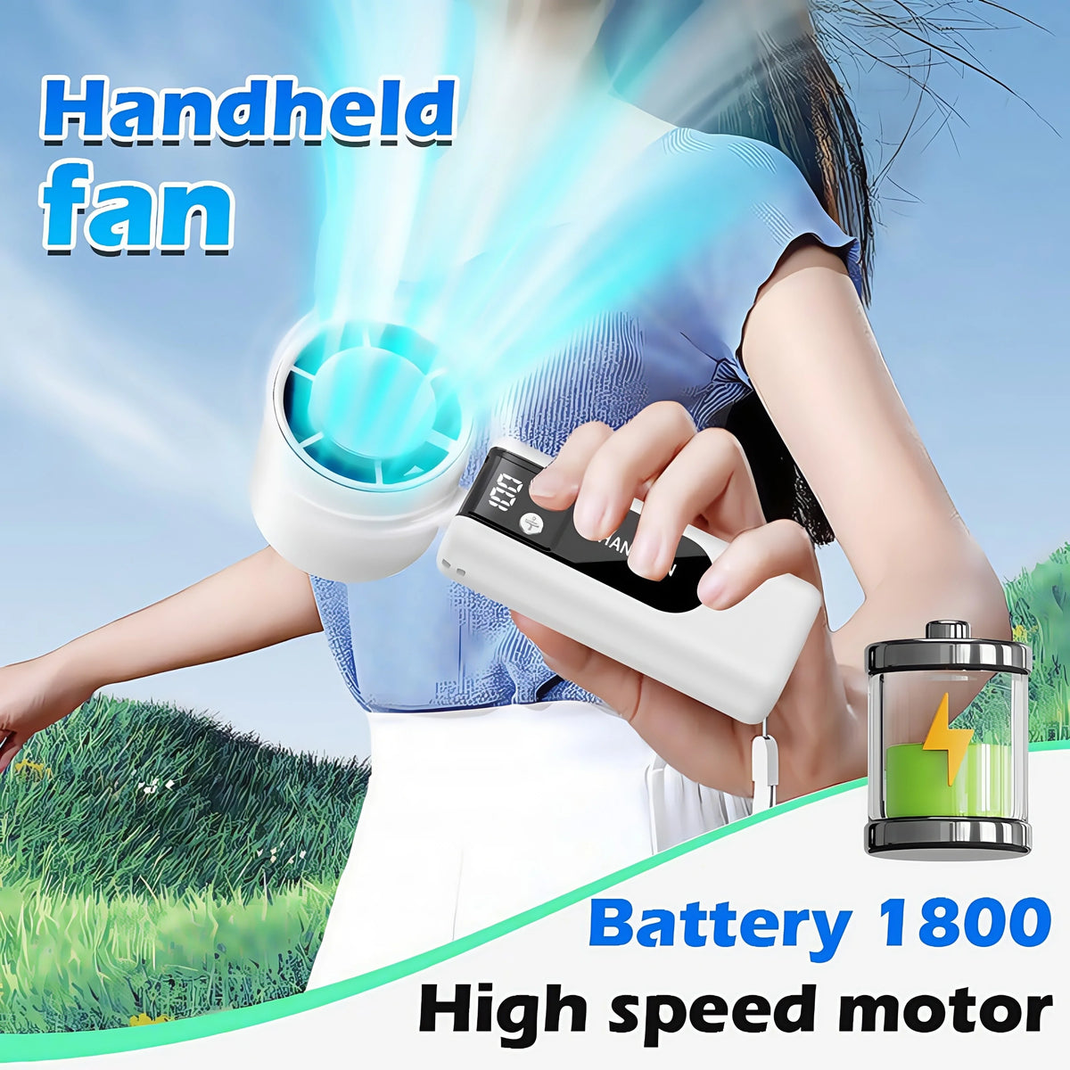 Foldable Turbo Fan with 200 Speed Settings