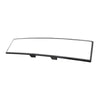 Wide angle convex car interior rear view mirror with a black housing and clear glass.