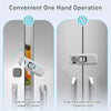 Diagram showing a convenient one-hand operation for refrigerator locks, illustrating sliding and rotating buttons to unlock o