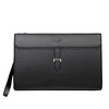 Schwarze Damen-Clutchtasche aus Kunstleder mit silberner Hardware