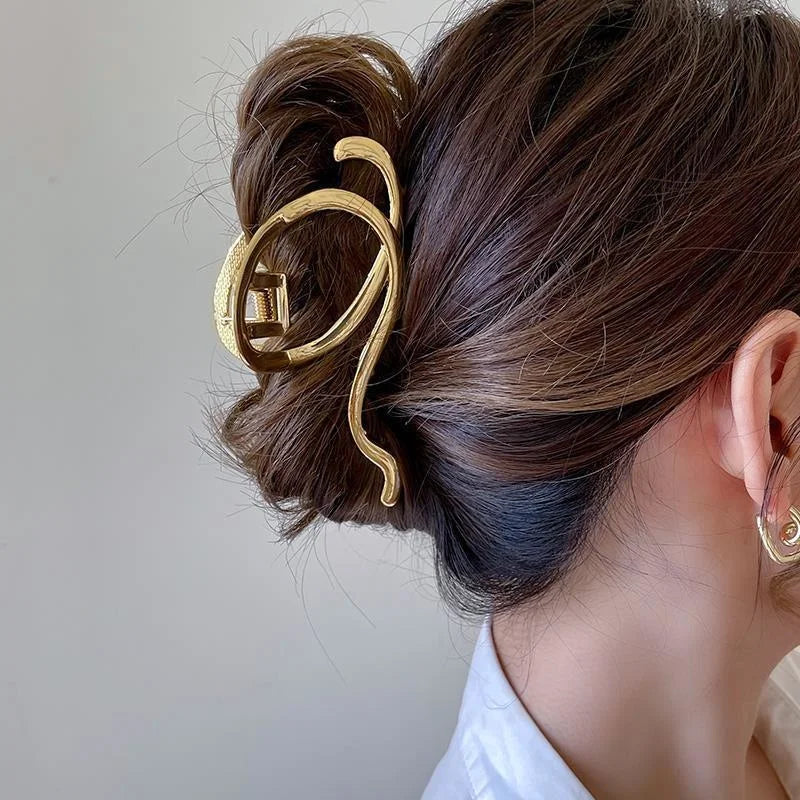 Gold S-Shaped Metal Hair Claw