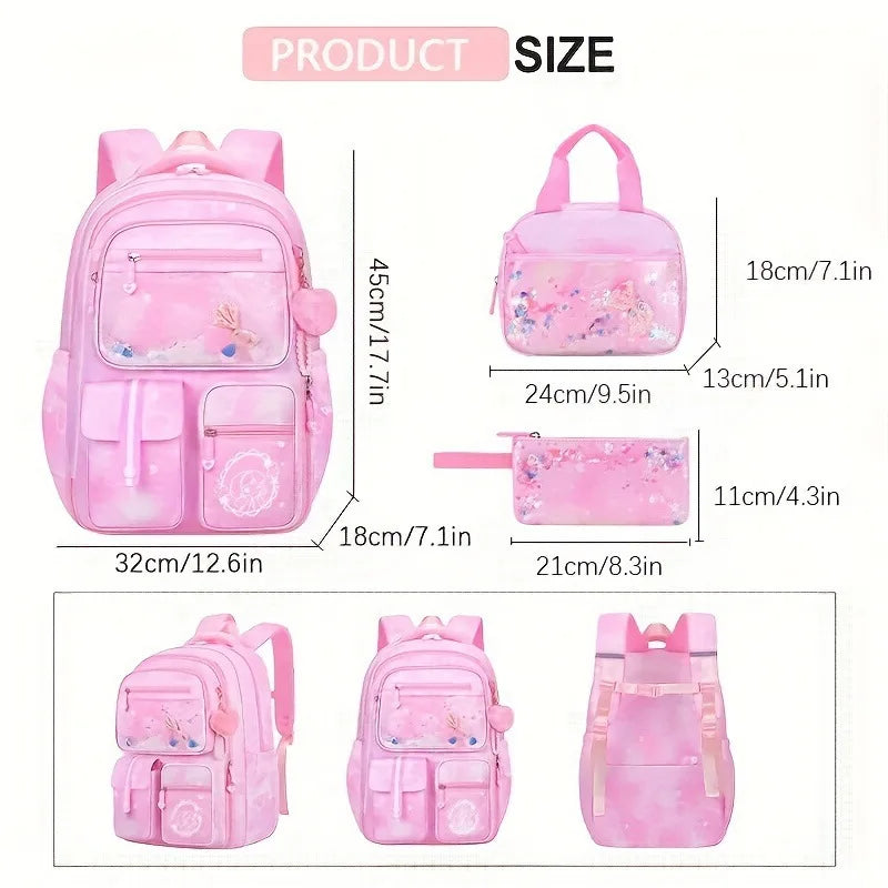 Sweet Cute 3-Piece School Backpack Set for Girls