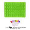 Food-Grade Silicone Gummy Bear & Dinosaur Candy Mold Set with Dropper