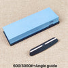 Dual-Grit Knife Sharpening Stone Kit with Bamboo Base & Angle Guide