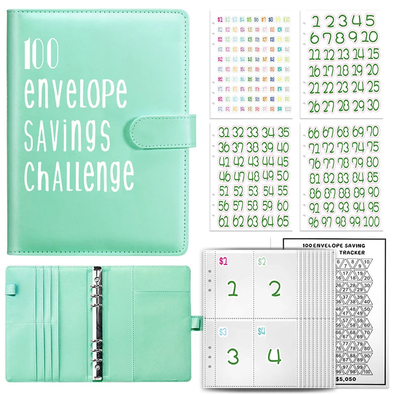 A5 Cash Savings Challenge Binder with 100 Envelopes
