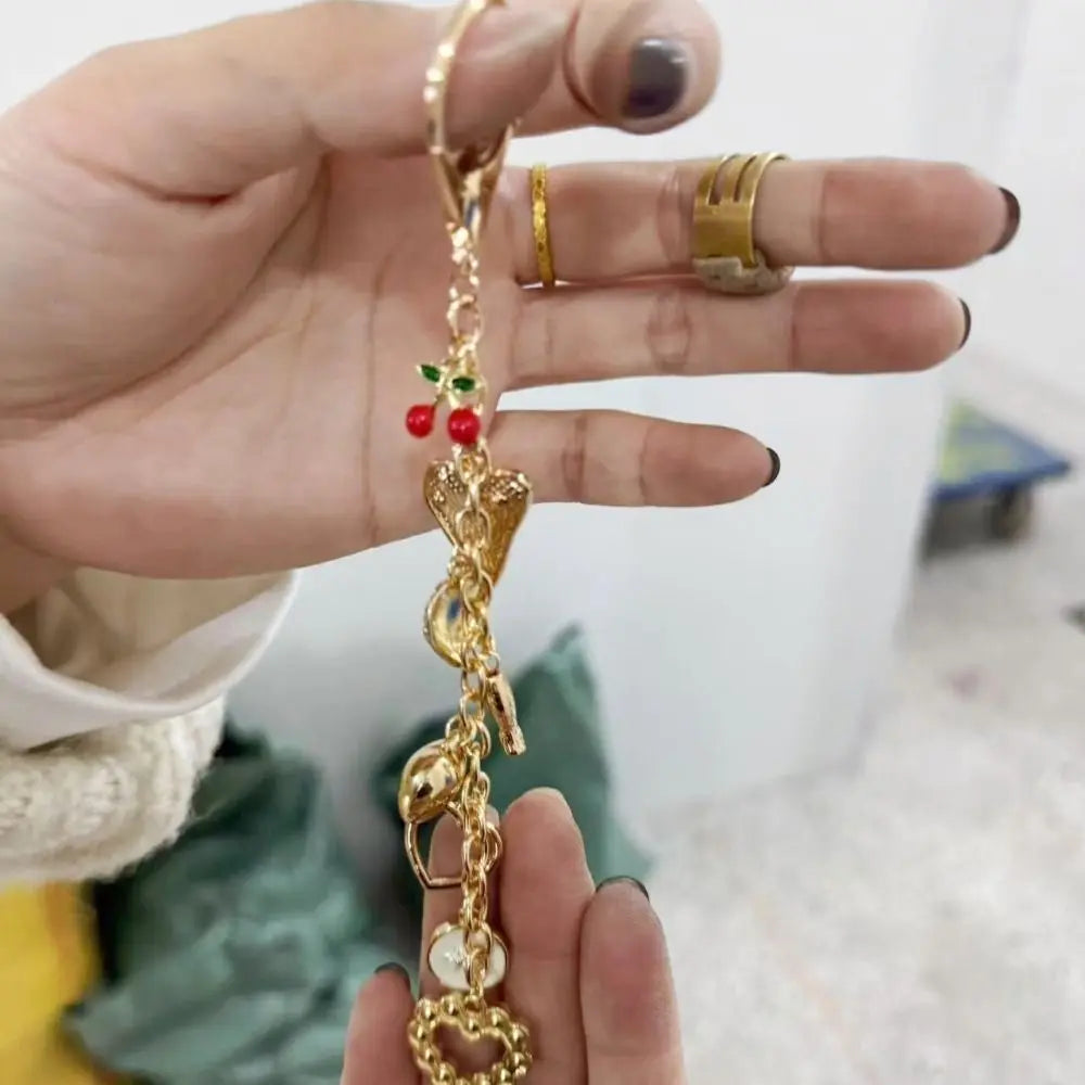Beaded Keychain with Evil Eye Charm and Tassel