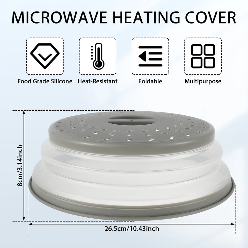 Collapsible Microwave Splatter Cover with Handle – 10.5-Inch (BPA-Free)
