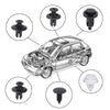 Assortment of auto trim clips and a fastener remover tool for vehicle maintenance